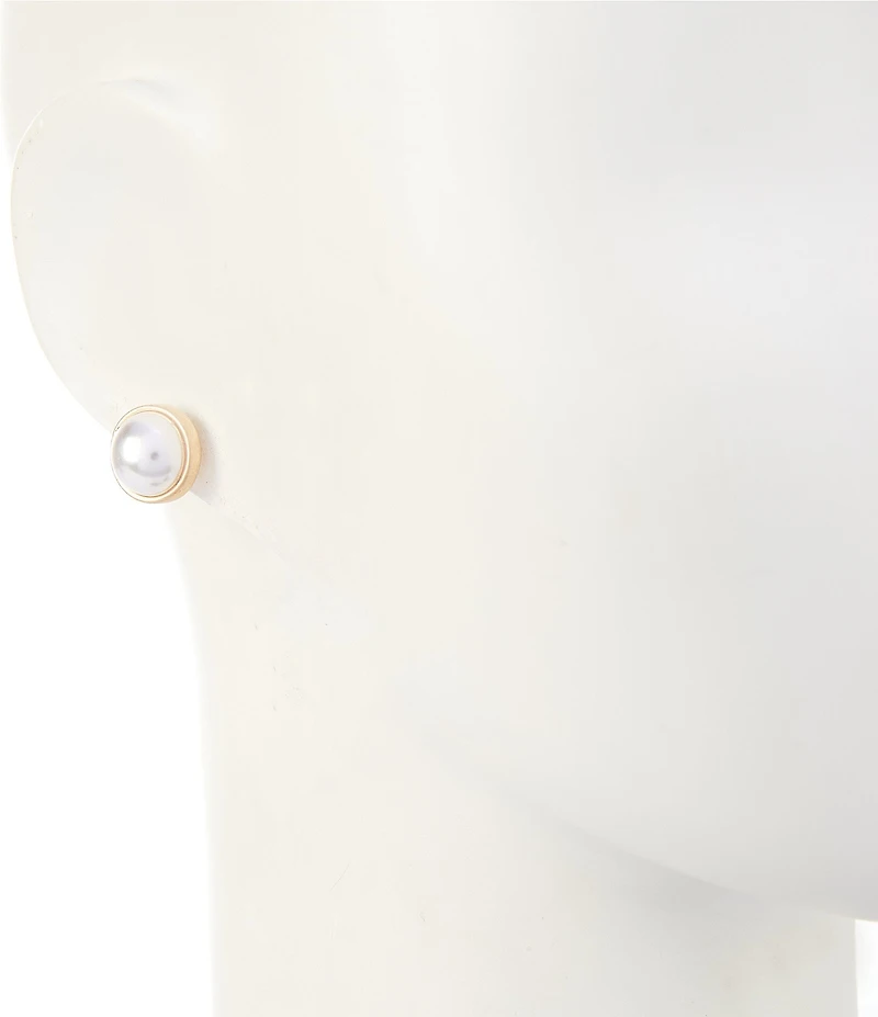 Southern Living Pearl and Hematite Ball Stud Earring Set