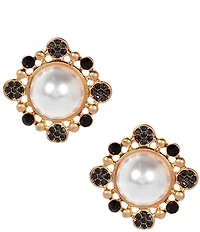 Southern Living Pearl and Stone Stud Earrings