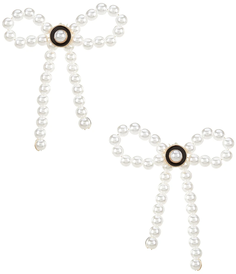 Southern Living Pearl Bow Drop Earrings