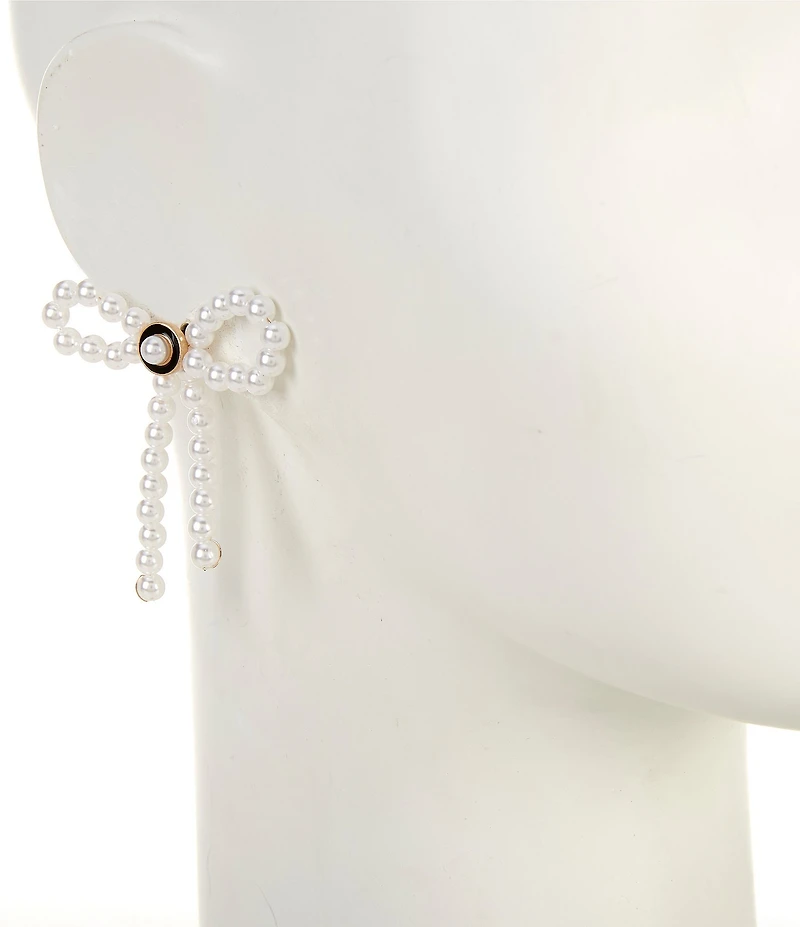 Southern Living Pearl Bow Drop Earrings