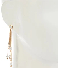 Southern Living Pearl Cab Stud Graduating Chain Multi Pearl Chandelier Earrings