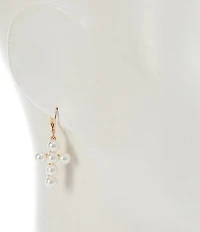 Southern Living Pearl Cross Drop Earrings
