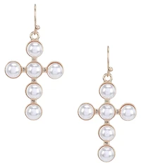 Southern Living Pearl Cross Drop Earrings