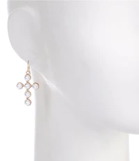 Southern Living Pearl Cross Drop Earrings