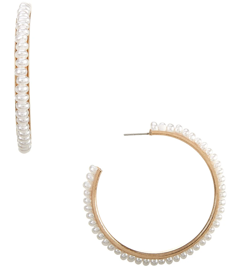 Southern Living Pearl Hoop Earrings