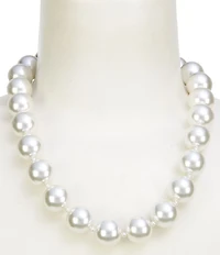 Southern Living Pearl Jet Ribbon Bow Collar Necklace