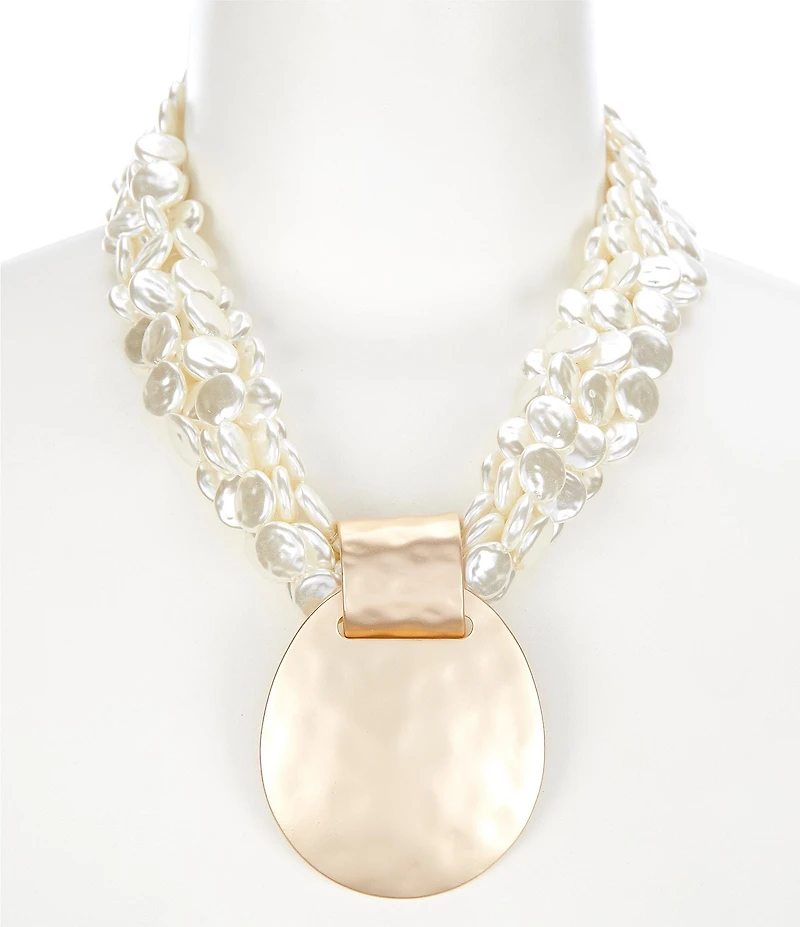 Southern Living Pearl Torsade Pendant Statement Necklace
