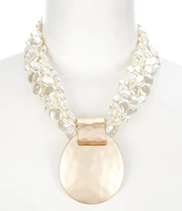 Southern Living Pearl Torsade Pendant Statement Necklace
