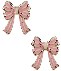 Southern Living Pink Enamel Bow Stud Earrings