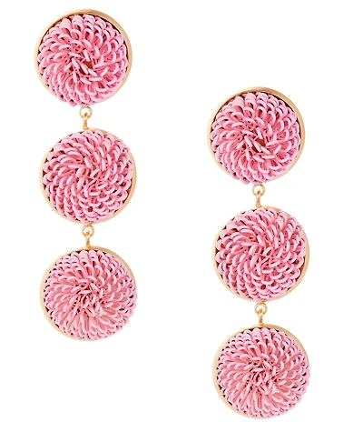 Southern Living Pink Pom Pom Resort Linear Earrings