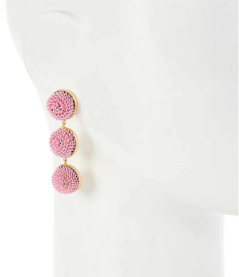 Southern Living Pink Pom Pom Resort Linear Earrings