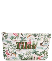 Southern Living Pink Tropical Paradise Embroidered Tile Bag