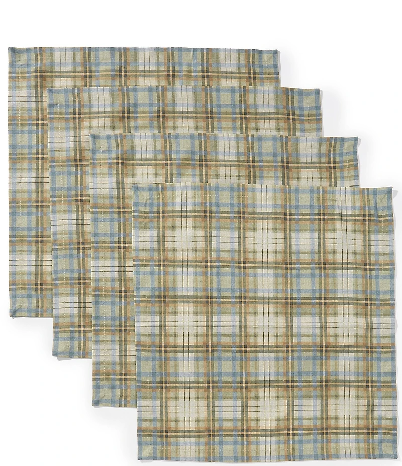 Southern Living Plaid Napkins, Set of 4