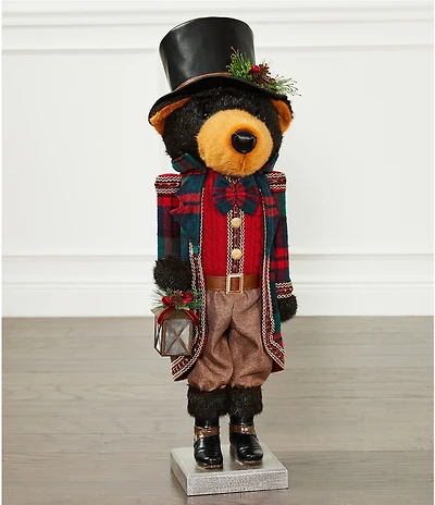 Southern Living Plaid Tidings Collection Large Bear Nutcracker