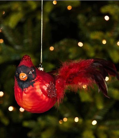 Southern Living Plaid Tidings Collection Large Cardinal Ornament