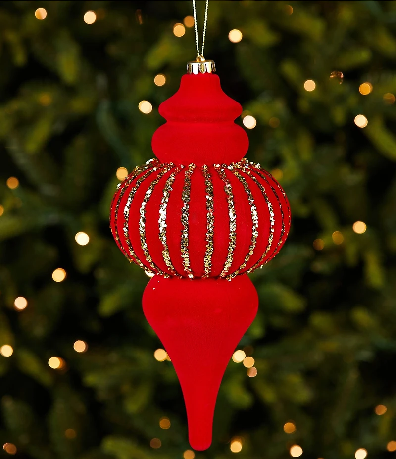 Southern Living Plaid Tidings Collection Large Shatterproof Finial Ornament