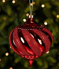Southern Living Plaid Tidings Collection Large Shatterproof Onion Ornament