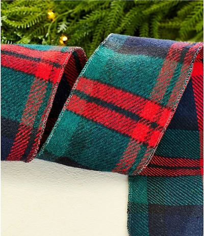 Southern Living Plaid Tidings Collection Plaid Decorative Ribbon