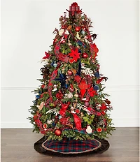 Southern Living Plaid Tidings Collection Poinsettia Boot Glass Ornament, Set Of 2