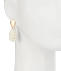Southern Living Polished Metal Beaded Teardrop Earrings