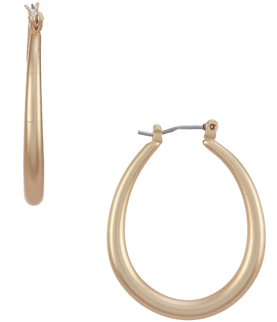 Southern Living Polished Oval Metal Hoop Earrings