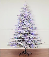 Southern Living Pre-Lit Dual Color LED Lighted Flocked Christmas Tree, 7.5 ft.