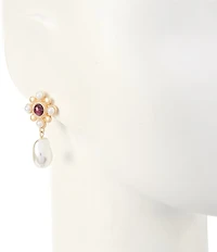 Southern Living Purple Cab Organic Pearl Drop Earrings