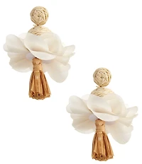 Southern Living Raffia Fabric Petal Drop Earrings