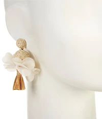 Southern Living Raffia Fabric Petal Drop Earrings