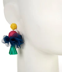 Southern Living Raffia Fabric Petal Drop Earrings