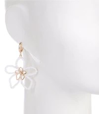 Southern Living Raffia Wrapped Flower Hoop Earrings