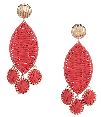 Southern Living Rattan Woven Drop Earrings