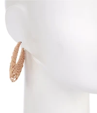Southern Living Rattan Wrapped Resort Wide Statement Hoop Earrings