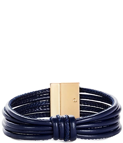 Southern Living Rawhide Knot Leather Multi Strand Line Bracelet