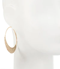 Southern Living Resort Thread Brass Hoop Earrings