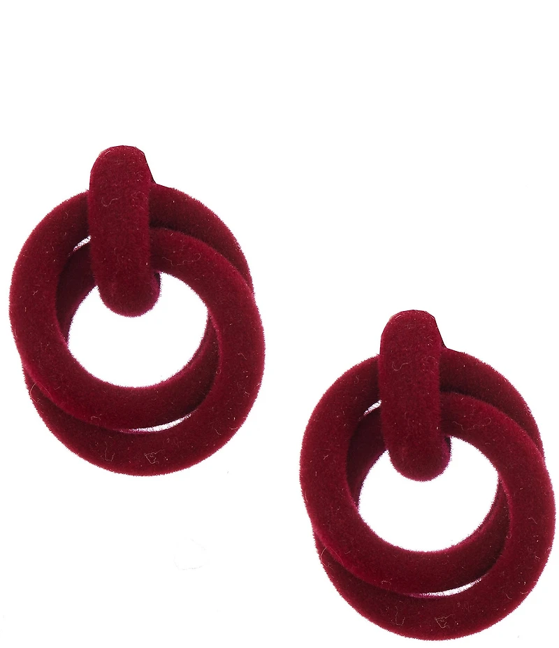 Southern Living Red Velvet Interlocked Ring Orbital Drop Earrings