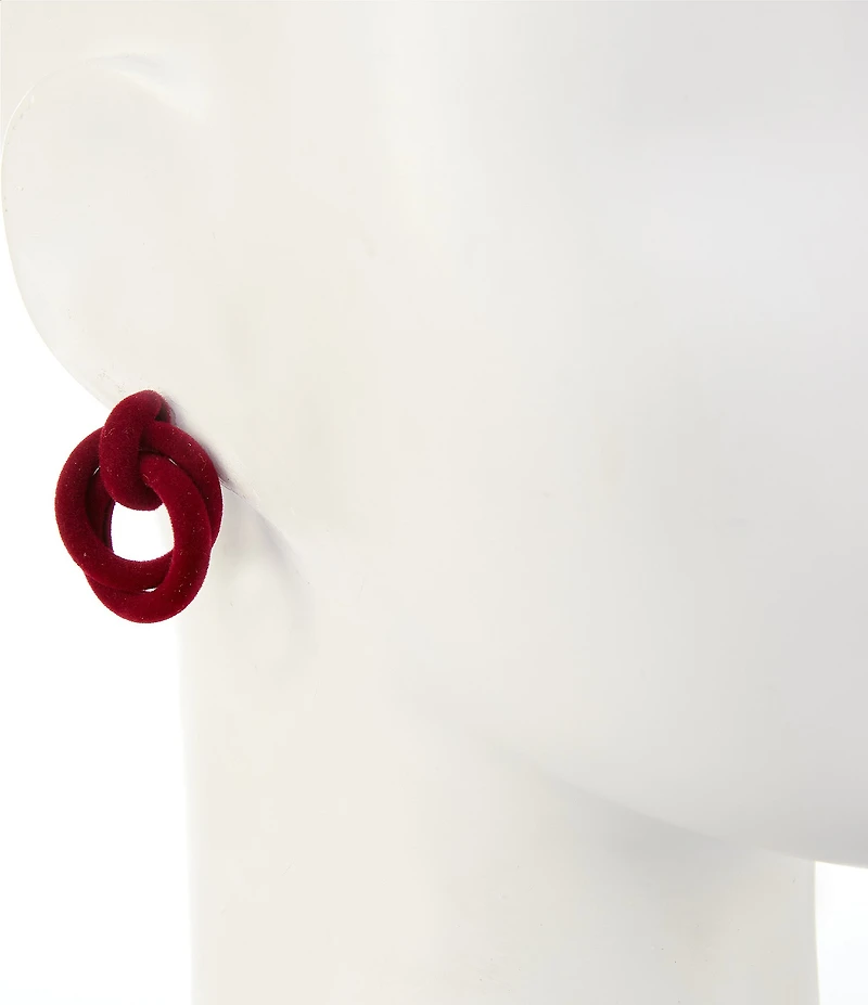 Southern Living Red Velvet Interlocked Ring Orbital Drop Earrings