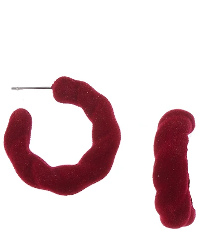 Southern Living Red Velvet Twisted Small Hoop Earrings