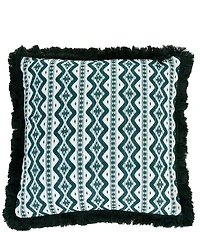 Southern Living Reversible Ikat Fringed Square Pillow