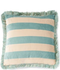 Southern Living Reversible Pieced Velvet Trellis Fringed Decorative Square Pillow