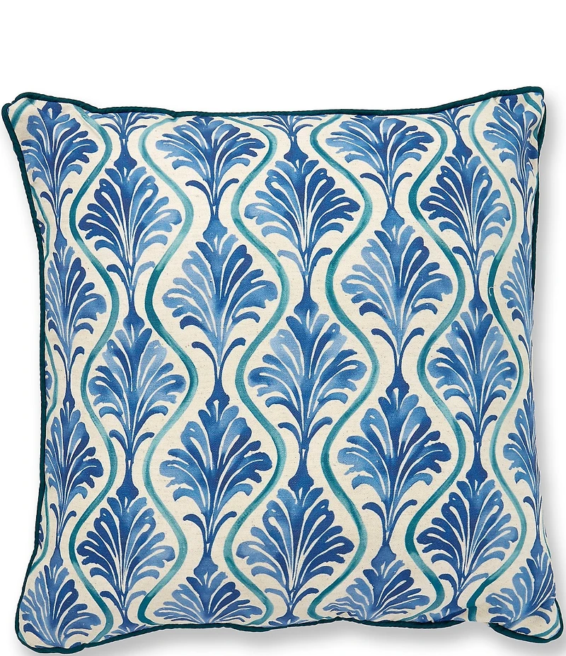 Southern Living Reversible Printed Trellis Damask Square Pillow