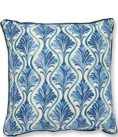 Southern Living Reversible Printed Trellis Damask Square Pillow