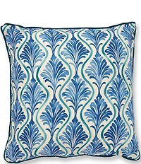Southern Living Reversible Printed Trellis Damask Square Pillow