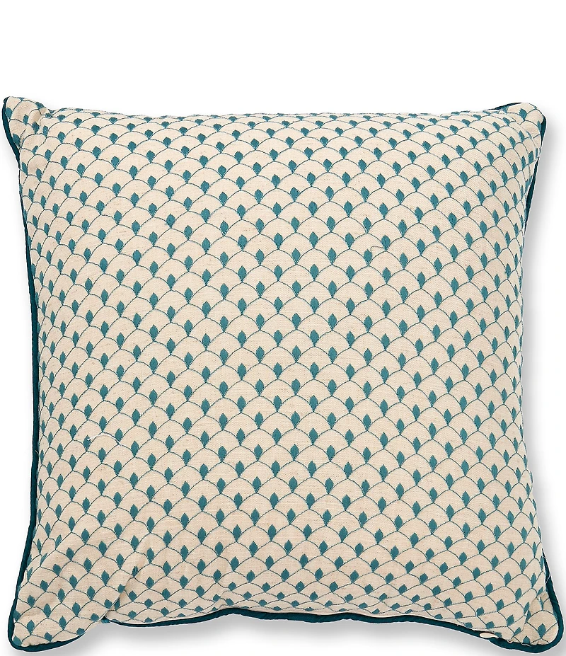 Southern Living Reversible Printed Trellis Damask Square Pillow