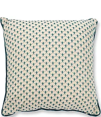 Southern Living Reversible Printed Trellis Damask Square Pillow