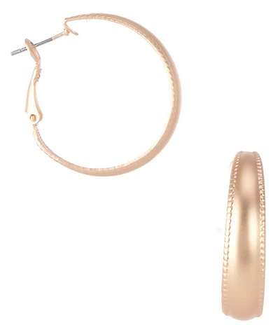 Southern Living Rope Edge Metal Clutchless Hoop Earrings