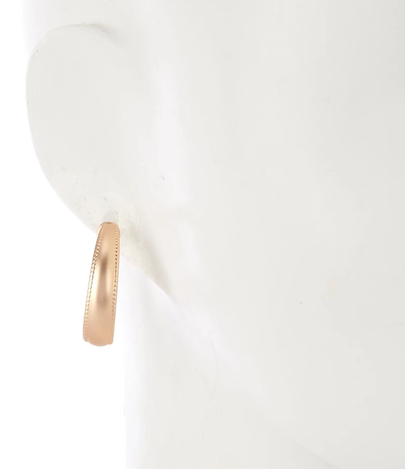 Southern Living Rope Edge Metal Clutchless Hoop Earrings