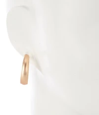 Southern Living Rope Edge Metal Clutchless Hoop Earrings
