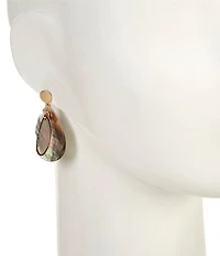 Southern Living Round Metal Stud Multi Shell Double Teardrop Drop Earrings