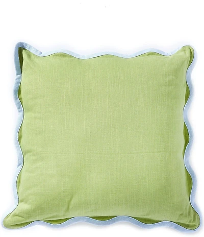 Southern Living Scallop Contrast Trim Square Pillow